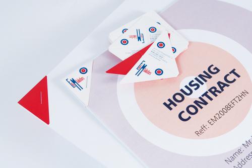 The ultimate finishing touch for legal contracts and design proposals. These custom-printed, slotted card corners clip securely over your pages, binding loose paperwork with a distinct and professional corporate flair.