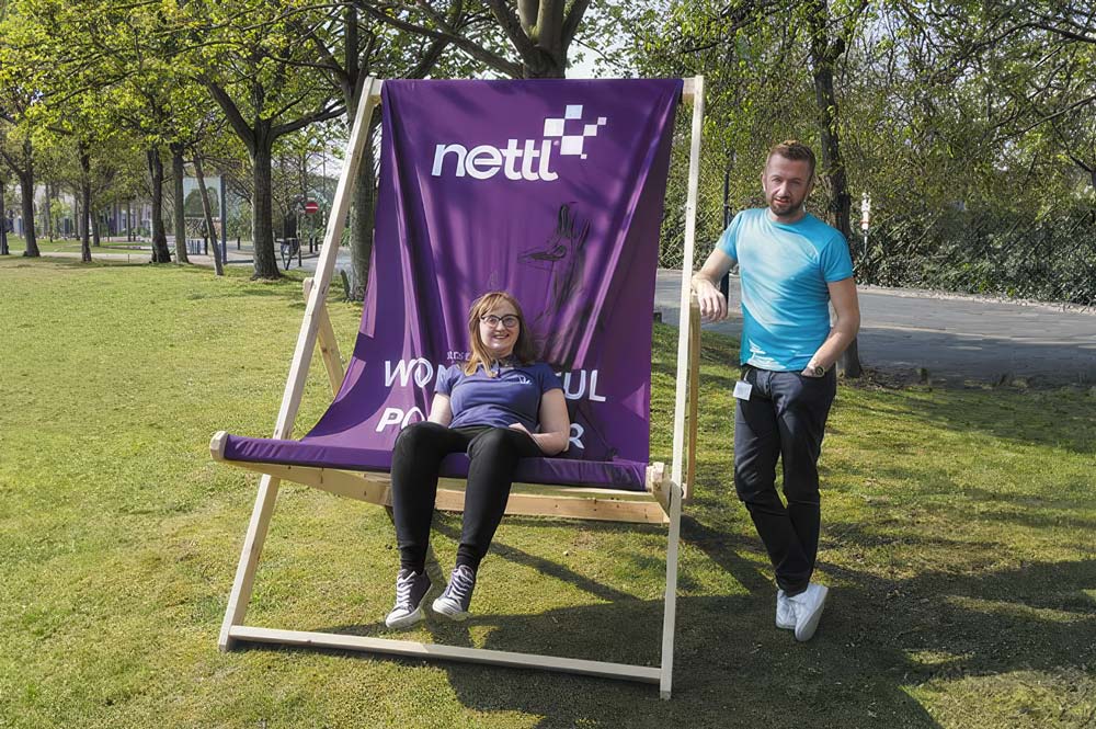 giant deckchair for exhibition furniture