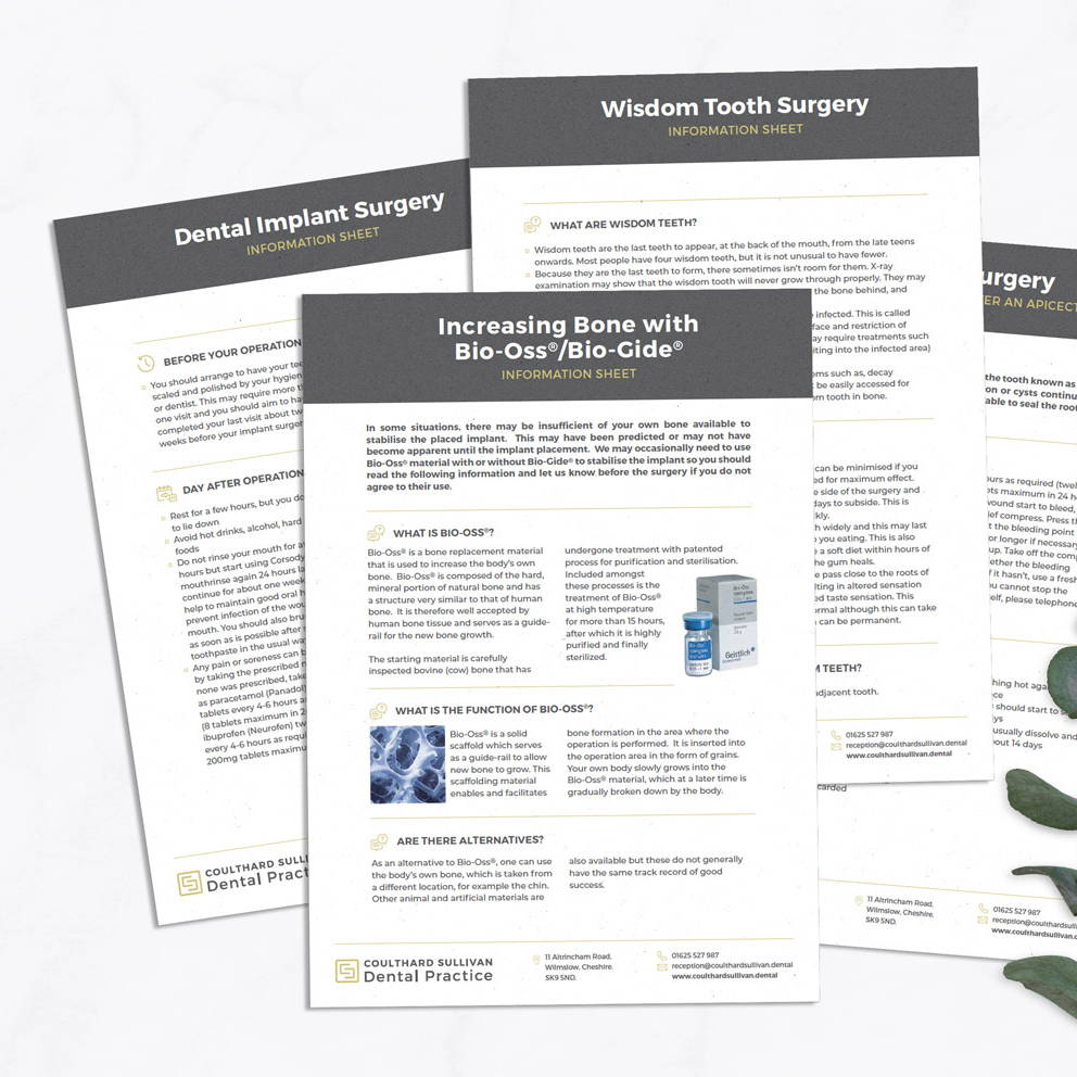 patient sheets for dental practice web design stockport